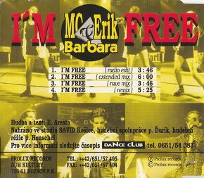 Mc Erik a Barbara I'm free , ( cd maxi single ) - 2