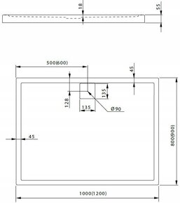 Sprchovacia vanička 120x80 NOVÁ NEROZBALENÁ - 2