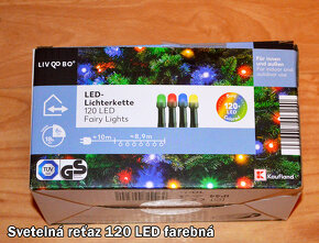 Svetelne retaze 120 LED - farebna a tepla biela - 2