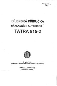 Dielenska priručka Tatra 815-2 EURO II EURO 2 - 2