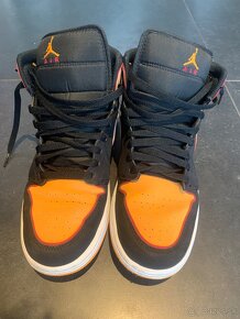 Air Jordan 1 Mid Fat Tongue "Black Orange" - 2