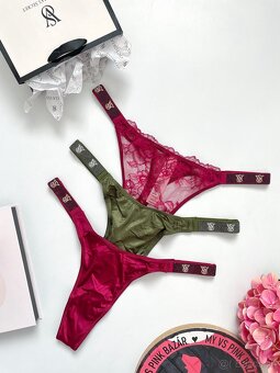 Victoria’s Secret shine strap tanga nohavičky L - 2