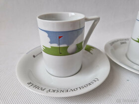 2x Šálek s podšálkem golf Československý pohár Thun porcelán - 2