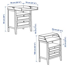 SUNDVIK IKEA prebaľovací stôl / komoda, biela - 2