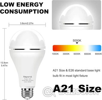 Núdzová nabíjateľná žiarovka s diaľkovým - 2