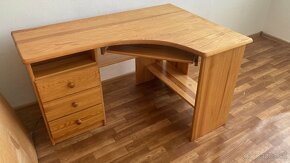 Rohový pracovný stôl z borovice - masív 2x (ľavý aj pravý) - 2