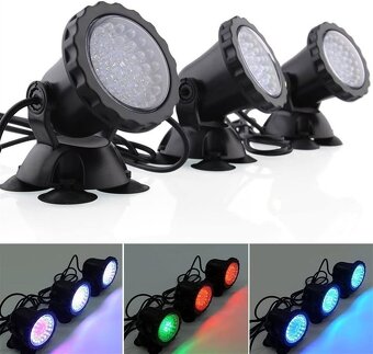 Set 4 kusů LED podvodních RGB světel s ovladačem - 2