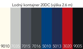 Lodný námorný kontajner 20DC nový 7035, 9010 - 2