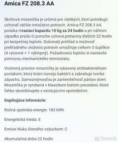 Mraznička Amica- takmer nová - 2