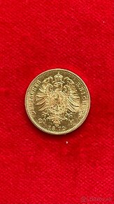 Zlatá 20 Marka Nemeckej ríše 1872 Wuertemberg - 2