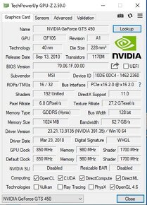 MSI Nvidia GTS 450 1GB GDDR5 - 2X - 2