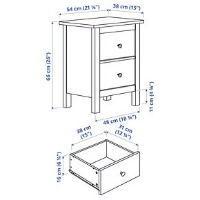 Ikea komoda HEMNES - modrá - 2