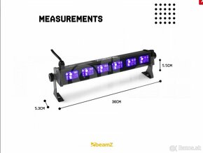 BeamZ BUV63 UV BAR světelná lišta, 6x3W UV LED - 2