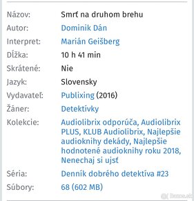 Audio Dominik Dán - Smrť na druhom brehu - 2