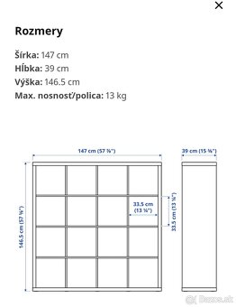 POLICOVY REGAL IKEA ČIERNY KALLAX - 2