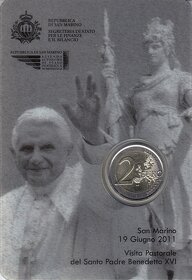 San Marino 2 euro 2011 papez Benedikt CoinCard - 2