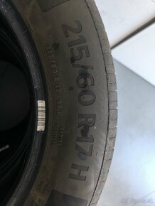 Predám letné pneumatiky Continental 215/60/r17 - 2