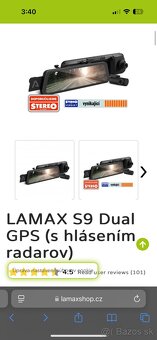 Autokamera Lamax s9 dual GPS - radar - 2