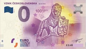 0€ suvenír - Vznik Československa - 100 rokov. - 2