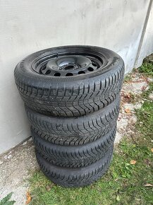 Plechové disky +Zimne pneu Continental 205/60 R16 5x100 - 2