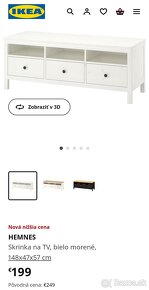 Hemnes Ikea TV skrinka biela - 2