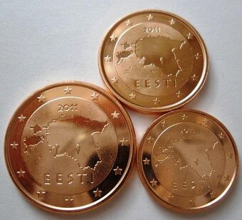 1,2,5 eurocenty ,euromince,euro,€ centy - UNC. - 2