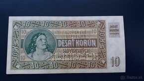 Bankovka 10 Korún Slovenských 1939 UNC-PREDANA - 2