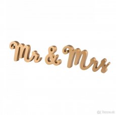 Svadobný nápis Mrs Mr zlatý - 2