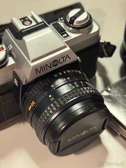 Minolta x-500 s objektivami 50mm 1.7 a 135 mm 3.5 - 2