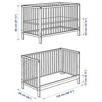 Postieľka IKEA Gulliver (nastaviteľná) + madrac + ochrana - 2