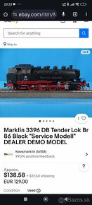 LOKOMOTIVA Marklin 3396 DB Tender Lok Br 86 Black JE TO UPLN - 2