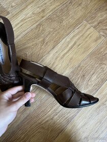 Manolo Blahnik vintage hnedé kožené sandále - 2