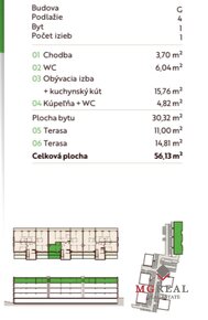 PREDAJ: Nový 1i byt s terasou, Skalická, Nové Mesto - 2