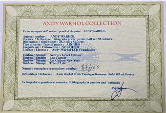 Andy Warhol + certifikát - 2