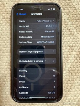 predám iPhone 11 128gb Black - 2