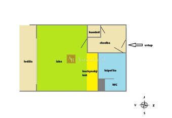 IBA U NÁS  Garsónka, 31m2, veľká lodžia 6m2, pôvodný stav,  - 2