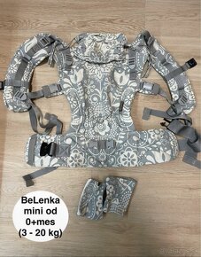 Be Lenka ergonomický nosič Mini sivý grey - folk od 0 mes - 2