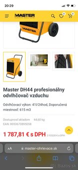 Predám profesionálny odvhlčovač Master dh 44 - 2