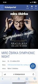 Predám lístkyna Miro Žbirka symphonic night - 2