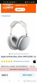 Apple AirPods Max strieborné SU NOVE V ZARUKE SÉRIOVÉ CISLO - 2