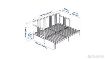 Predám rozkladaciu posteľ IKEA FYRESDAL 80x200 cm – čierna - 2