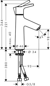 Umývadlová batéria Hansgrohe Talis S chróm 72021000 - 2