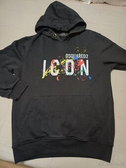 Pánska mikina Dsquared2 Icon Splatter hoodie č.M - 2