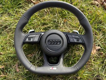 ŠPORTOVY ZKOSENY AUDI VOLANT + PADLA + AIRBAG s logom S - 2