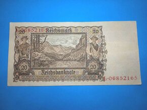 REZERVACE PP Bankovka NĚMECKO - 20 Reichsmark 1939 - 2