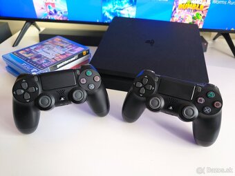 Playstation 4 PS4 SLIM - ovládače - hry - 2