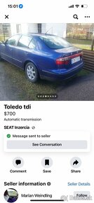 Seat Toledo 1.9 81kw na diely, zly motor, rozpredam - 2