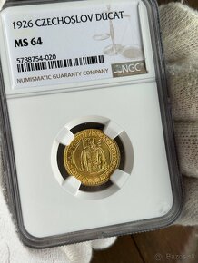 Zlatý Svatovaclavsky dukát 1926 ngc ms64 československo - 2