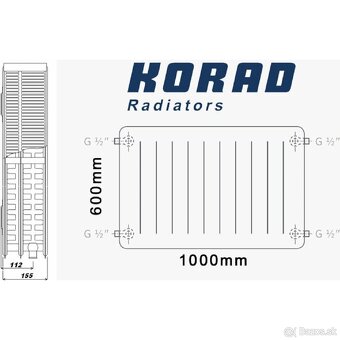 Radiátorový panel, radiátor Korad 33K 600 x 1000 mm - 2