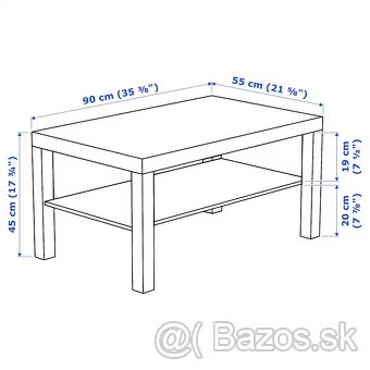 LACK (IKEA) Konferenčný stolík, biela, 90x55 cm - 2